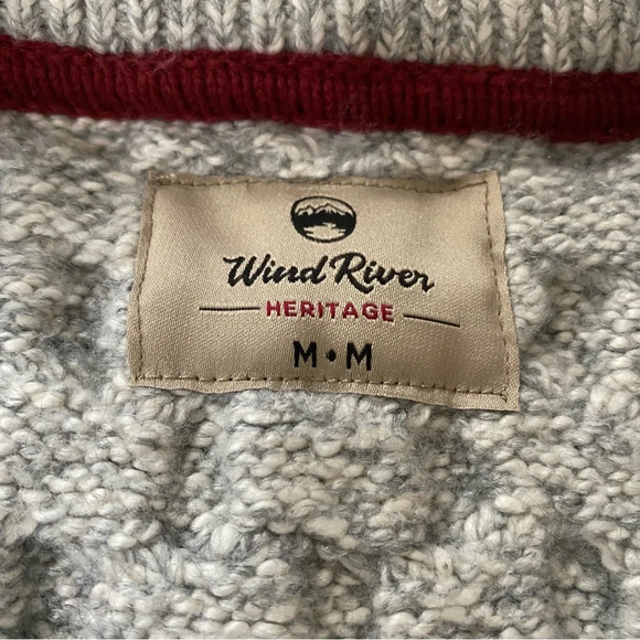 WIND RIVER HERITAGE - Like New! Grey Cable Knit Sweater - Picture 2 of 12